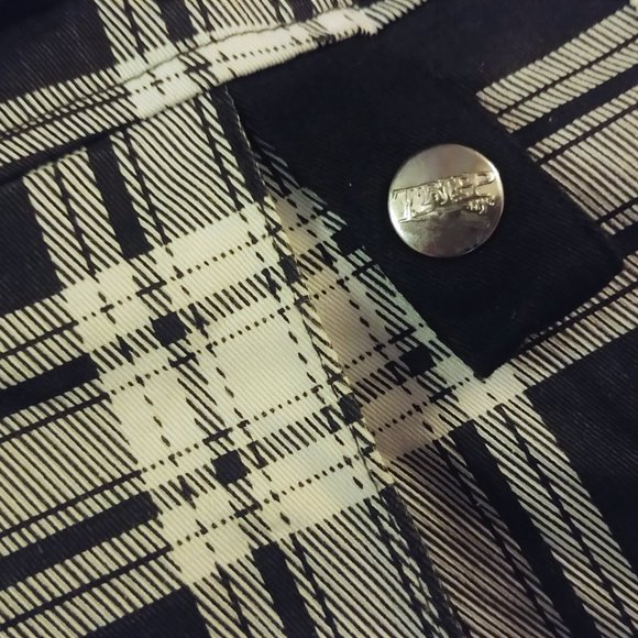 Y2K Medium TRIPP Plaid Mini Skirt Hottopic Black White Egirl goth punk med M 90s - Picture 4 of 4